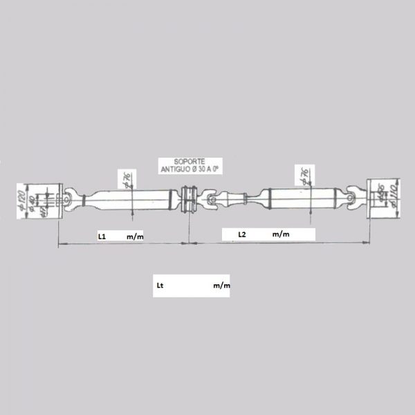 TRANSMISION, CARDAN, ARBRE DE TRANSMISSION, PROPSHAFT, FORD TRANSIT, LONG 2140MM