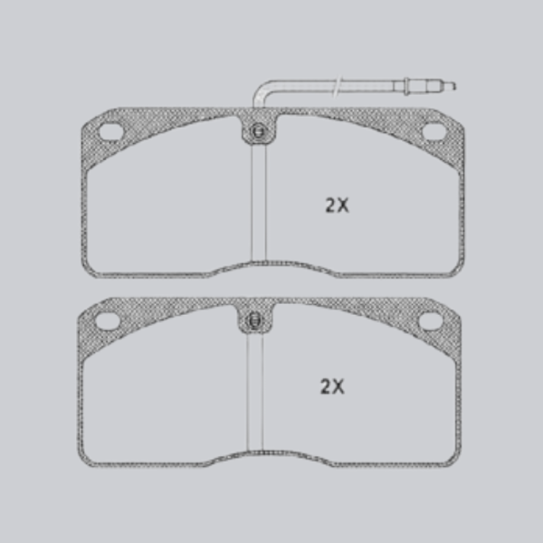 Plaquette de frein pour Nissan Serie L avec références 069029640, 069028520 et 69029640.